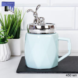 Кружка с крышкой 450 мл Грани Пасха / WRF-008 /уп 60/