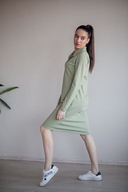Платье-поло ФУТЕР 2хнитка ПЕНЬЕ, 95% хлопок, с длинным рукавом, - Knitka wear фото 2