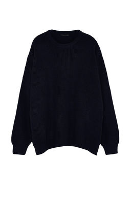TRENDYOL MAN Lacivert Buyuk Beden Oversize Fit Genis Kal?p Bisiklet Yaka Basic Triko Kazak TMNAW24AN00001 - Trendyolmilla фото 8