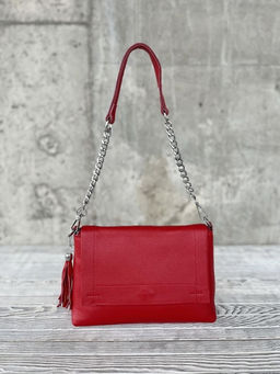 Женская кожаная сумка через плечо 8722-9 Ред - Sergio valentini фото 2