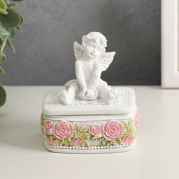 Шкатулка полистоун Белоснежный ангел МИКС 9х6,1х6,7 см - Simaland фото 2
