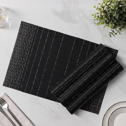Набор салфеток сервировочных Доляна Инь, 4 шт, 3045 см, цвет чёрный  фото 4