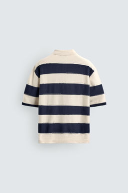 POLO PUNTO RAYAS IRREGULARES / Marino