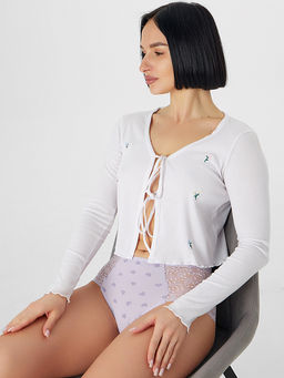 Цена за 2 штуки! Трусы женские макси кружевные с принтом в сердечко - Mark formelle фото 7