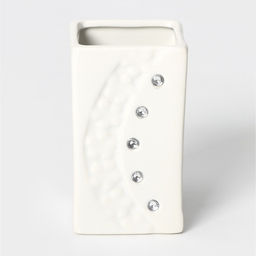 Аксессуары для ванной Доляна Цветочный барельеф, 4 предмета, дозатор 270 мл, мыльница, 2 стакана 210 мл, белые  фото 10