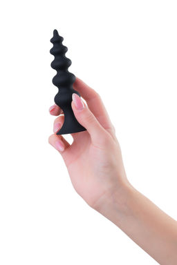 Анальная втулка POPO Pleasure by TOYFA Indi, водонепроницаемая, силикон, черная, 11,5 см, 2,9 см  фото 4