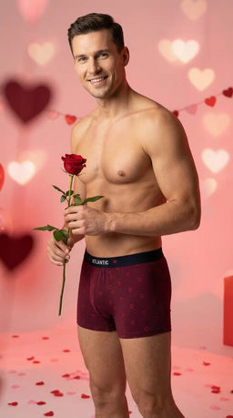 ATLANTIC 2GMH-029 Трусы шорты 3D Love - набор 2 шт. темно-синий + красный  фото 14