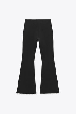 FLARE STRETCH TROUSERS WITH FAUX PEARLS - Zara фото 6