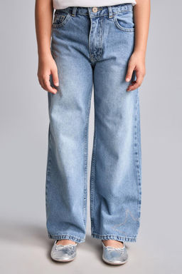 %100 Pamuk Straight Fit Jean Pantolon K_z _ocuk - Defacto фото 5