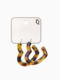 Серьги акрил «Леопард» сердце, цветной в серебре