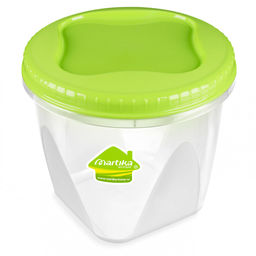 Контейнер для продуктов пластмассовый Тондо 1,5л, д15см, h13,5см, завинчивающаяся крышка, цвета микс, подходит для СВЧ (Россия) - Домашняя мода фото 3