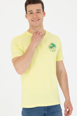 U. S. Polo Assn Мужская светло-желтая футболка с круглым вырезом