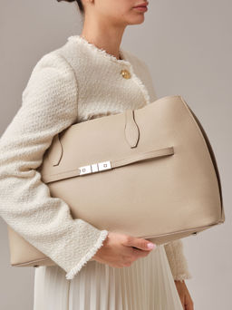 Кожаная сумка Bossy DBR 31382 бежевая пудра  фото 6