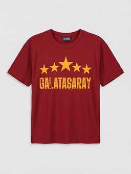 Bisiklet Yaka Galatasaray Bask?l? Erkek ?ocuk Ti??rt