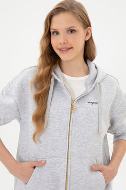 Kad_n A__k Gri Sweatshirt Sepette S_rpriz _ndirim - U.s. polo assn фото 9