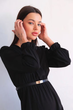 Martichelli Платье чёрное с многоярусной юбкой  фото 12