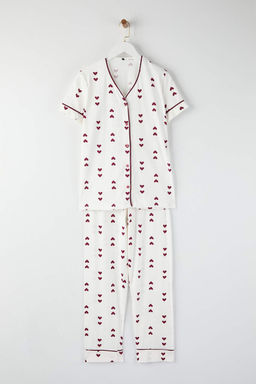 Beyaz Kalp Biyeli 30/1 penye suprem Orme Pijama Tak?m? THMAW26PT00075 - Trendyolmilla фото 5