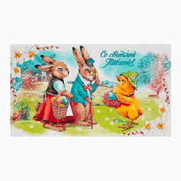 Набор полотенец Доляна Светлой Пасхи 35х60 см - 4 шт, 100% хлопок  фото 8