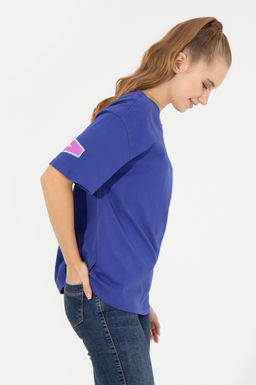 Kad_n Mavi Bisiklet Yaka Ti__rt