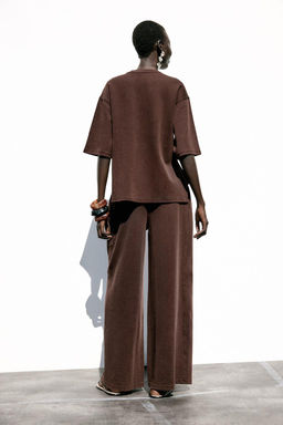 WASHED-EFFECT INTERLOCK TROUSERS - Zara фото 12