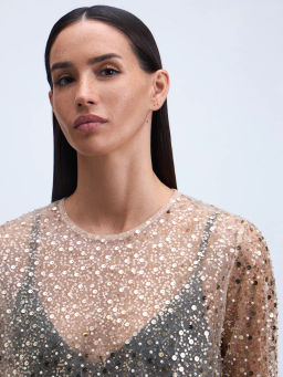 Лонгслив с декоративными бусинами / Zarina  фото 6