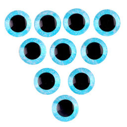 Глаза на клеевой основе, набор 10 шт., размер 1 шт. 16 мм, цвет голубой с блёстками - Школа талантов фото 2