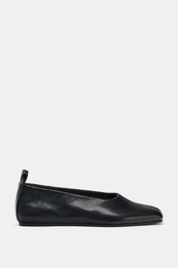 SQUARE TOE LEATHER BALLERINAS - Zara фото 2