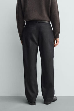 RELAXED FIT PINSTRIPE TROUSERS - Zara фото 22