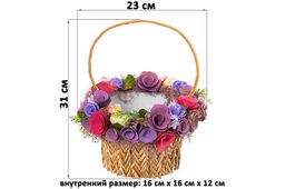 Пасхальная корзина 23*23*31см, "Весенний сад"