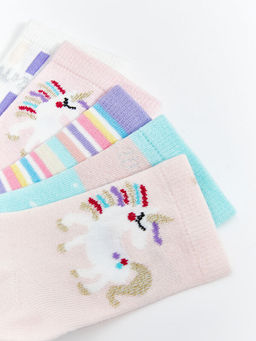 Desenli K?z ?ocuk Soket ?orap 5li