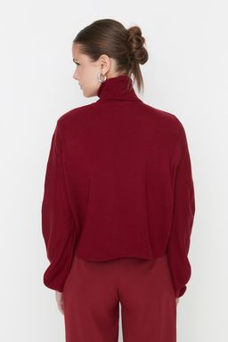 Bordo Basic Bal?kc? Yaka Triko Kazak TWOAW21KZ0485
