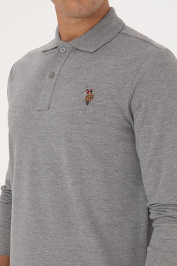 Erkek Regular Fit Polo Yaka Gr_ Melanj Basic Sweatshirt Sepette S_rpriz _ndirim - U.s. polo assn фото 7
