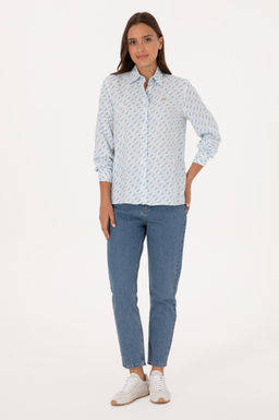 Kad_n A__k Mavi Uzun Kollu G_mlek Sepette S_rpriz _ndirim - U.s. polo assn фото 4