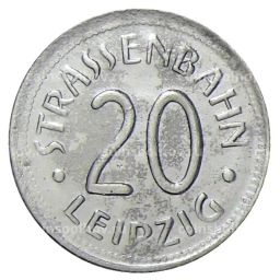 Монета 20 пфеннигов 1918 года Транспортный нотгельд  Лейпциг
