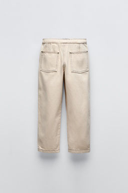 ECRU TWILL TROUSERS - Zara фото 3