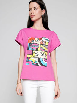 CONTE Ярко-розовая футболка с рисунками по лицензии Disney LD 2011 shocking pink