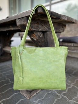 Женская сумка шоппер из эко кожи 006 Зеленый - Kenguluna фото 2