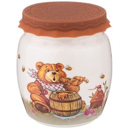 БАНКА С СИЛИКОНОВОЙ КРЫШКОЙ МЕД 1000МЛ