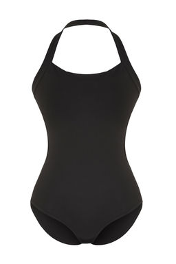 Siyah Kare Yaka Slim Boyundan Gecmeli Esnek Orme Body TWOSS25BD00019