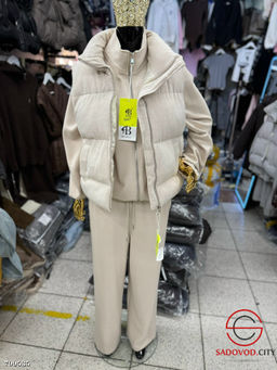 женский костюм тройка (спортивных брюк, худи и жилет) - Bruno фото 3