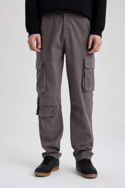 Прямые габардиновые брюки с карманами-карго и карманами Relax Fit - Defacto фото 5