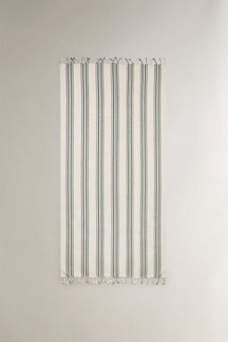 STRIPED COTTON WRAP BEACH TOWEL