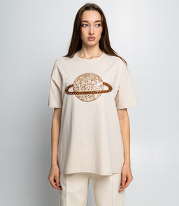 Футболка #КТ2-48, светло-бежевый