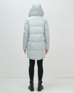 Куртка зимняя женская с капюшоном модная голубого цвета 3193Gl - Visdeer фото 20