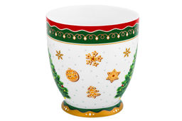 Кружка 500 мл 13,5*10*10,5 см на ножке Новогодняя елка зеленый узор NEW BONE CHINA - Elan gallery фото 8