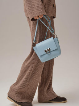 Сумка кожаная Azaro 3520 светло-голубой/соло