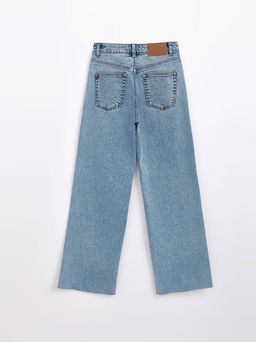 CONTE CON-637 Широкие джинсы wide leg с необработанным краем light blue