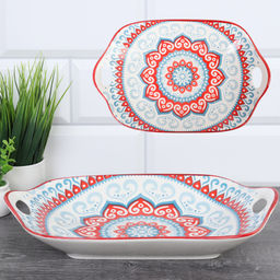 Блюдо с ручками прямоугольное 27х18х5 см / ZY070 /уп 36/ - Галеонтрейд фото 2