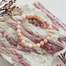 Браслет из Опала розового 17 см