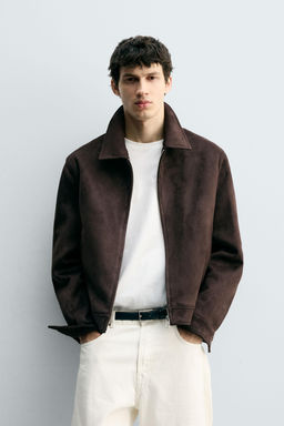 FAUX SUEDE REGULAR FIT JACKET - Zara фото 2